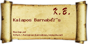 Kalapos Barnabás névjegykártya