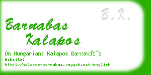 barnabas kalapos business card